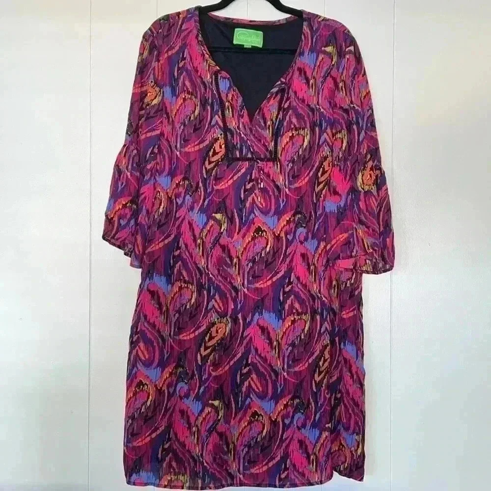 Pappagallo Multicolor Maggie Bell Sleeve Cover Up Z1